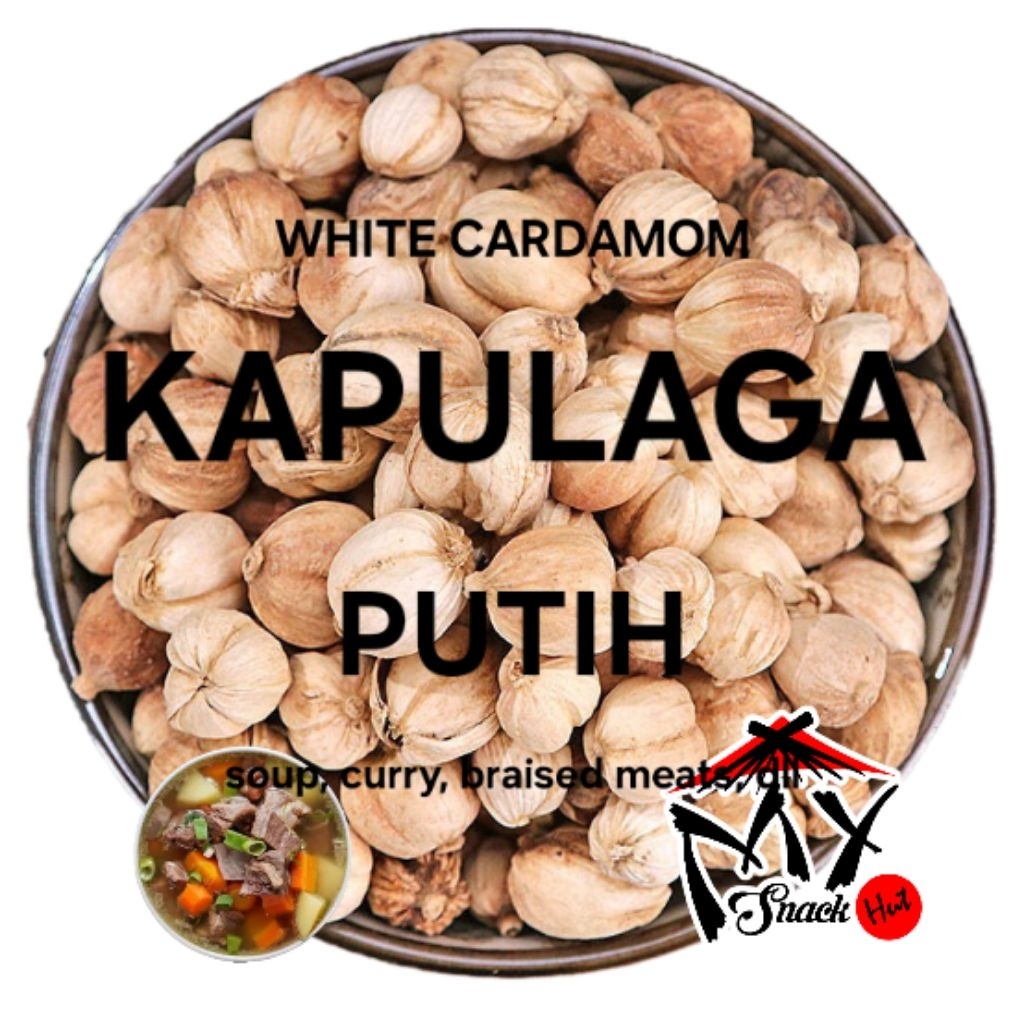 

KAPULAGA PUTIH UTUH 100GR DRIED DRY JAVA JAWA INDONESIA WHITE KARDAMON KAPOL KAPULOGO BULAT KERING