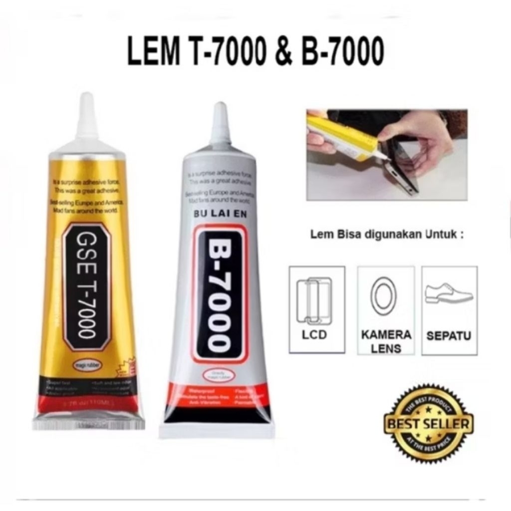 

Lem lcd touchscreen T-7000 dan B-7000 15ml serbaguna Lem sepatu aksesoris super lengket