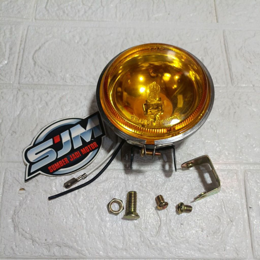 KUNING-Bohlam halogen bulat-lampu sorot tembak kaca KUNING