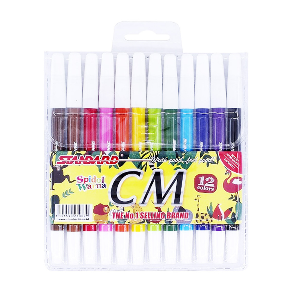 

Spidol Warna Warni Alat Melukis Standard Coloring Marker STANDARD CM-2 Isi 12 Warna 24 Warna