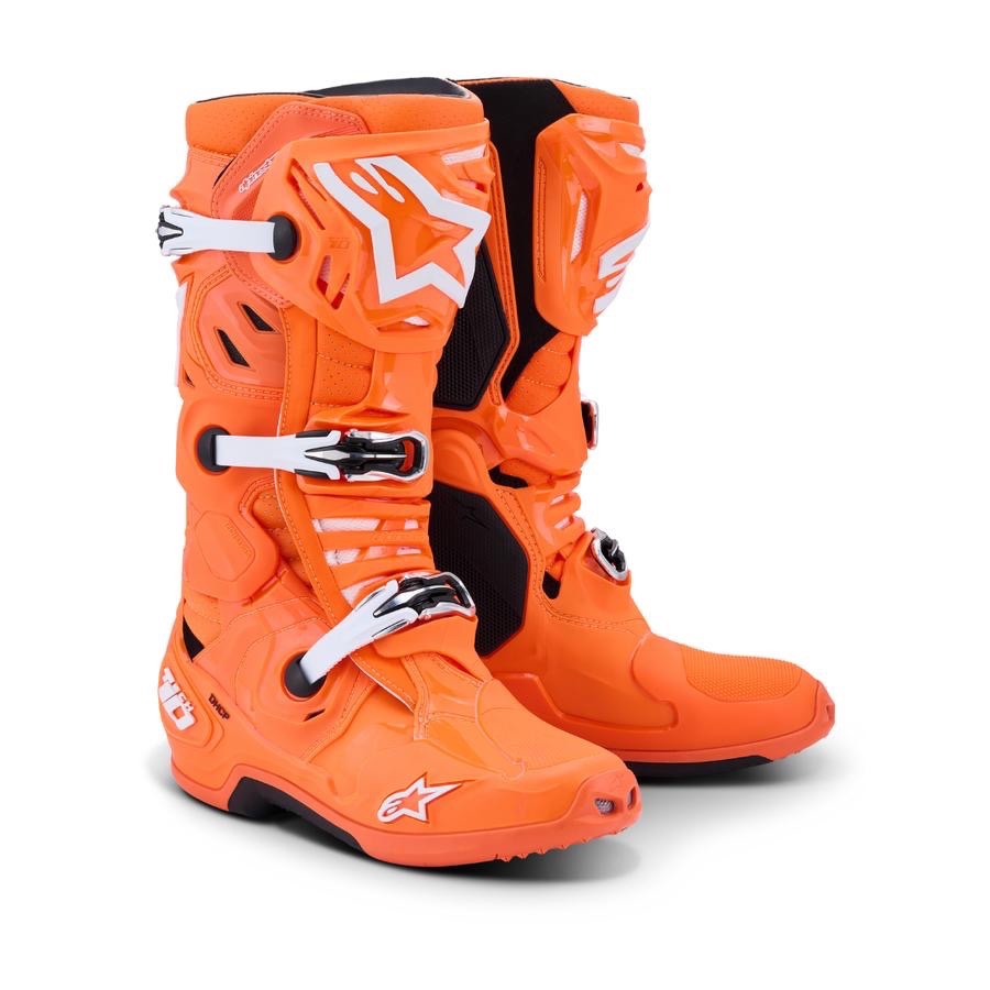 ALPINESTARS TECH 10 ORANGE SUPERVENTED BOOT MX ALPINESTARS TECH 10 FULL ORANGE SUPERVENTED SEPATU CR