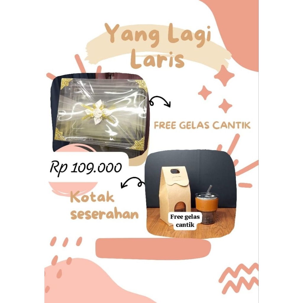 

Kotak hantaran mika tinggi 20 cm, warna gold ,silver ( free bubble wrap) free gelas cantik