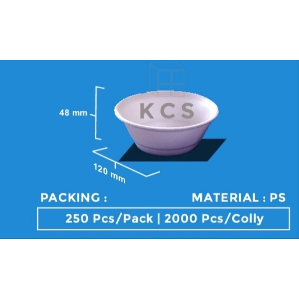 Mangkok Styrofoam Diamter 120 mm merek KCS