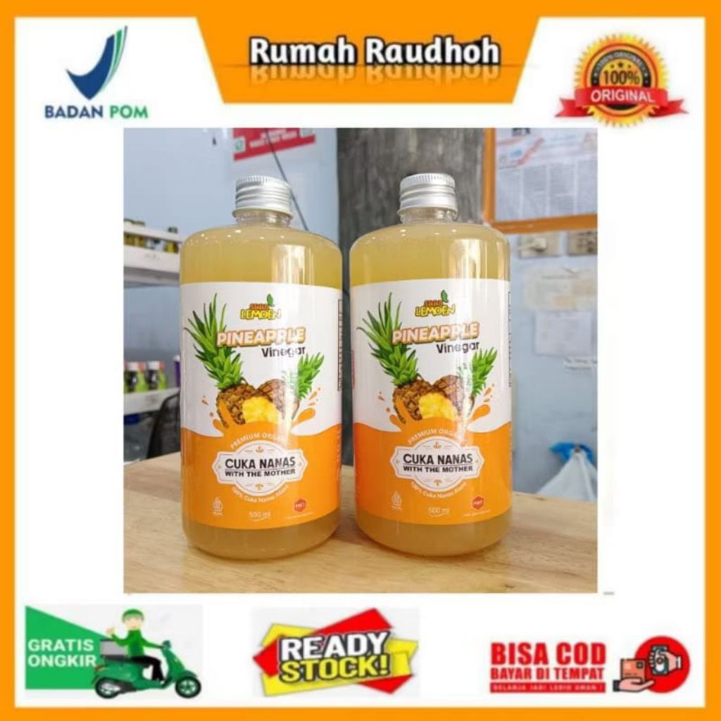 

CUKA NENAS 500 ML ORIGINAL WITH MOTHER SUUR LEMOEN - CUKA NENAS ORGANIK MURNI TANPA CAMPURAN