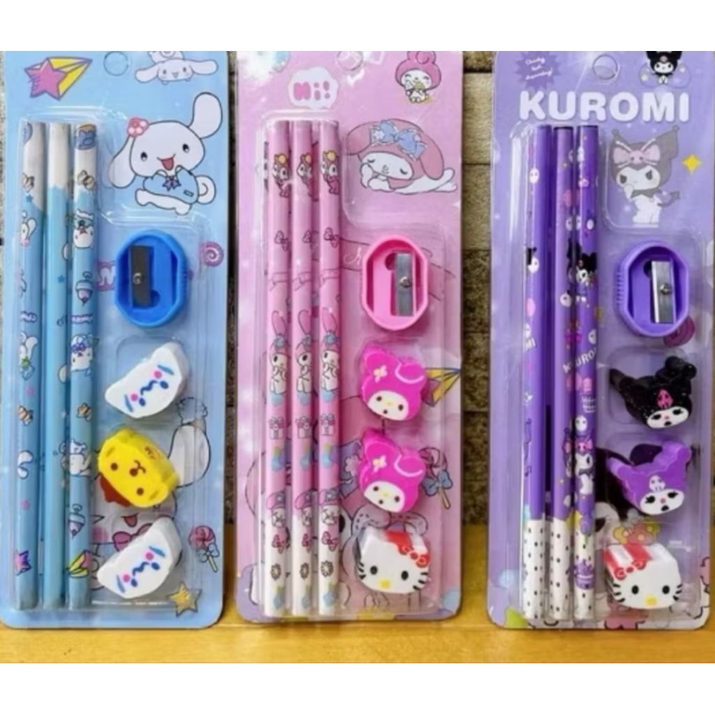 

set pensil penghapus sanrio