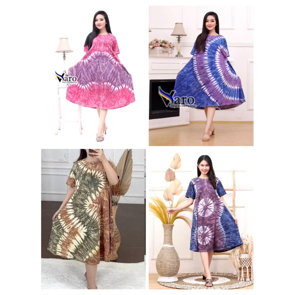 Daster payung kaos cotton tie dye GUCI KIPAS ROUND TOPAN busui