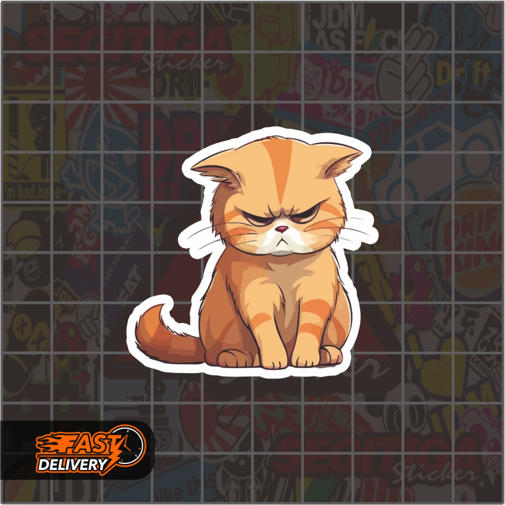 

Sticker Kucing Lucu Ngambek Ukuran 5 x 5 Cm