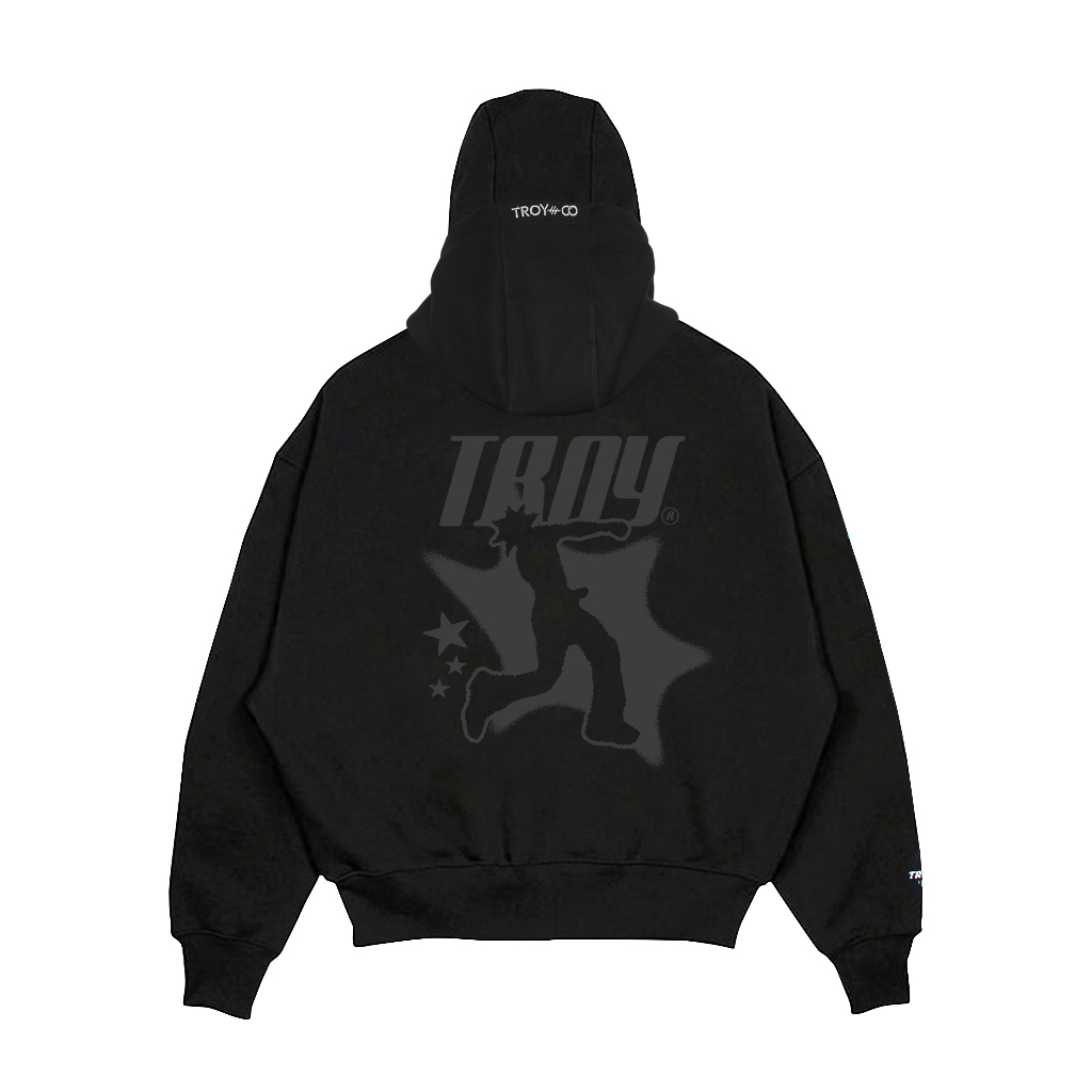 Troy Company Hoodie Zipper Balaclava Black Capoeira Flow - Hoodie Zipper Ninja Balaclava Hitam ZBH 3177