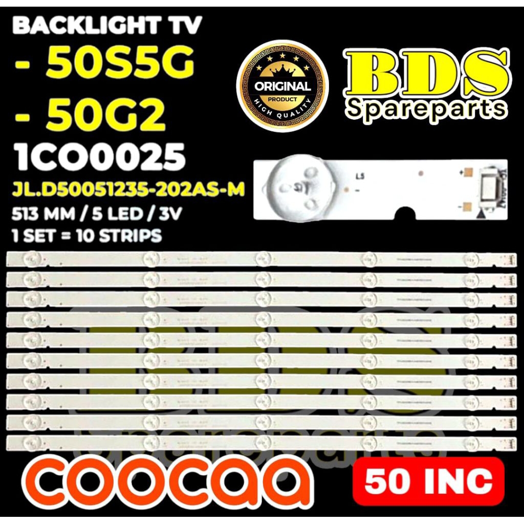 BACKLIGHT TV COOCAA 50 INC 50S5G 50G2 LAMPU BACKLIGHT TV COCA 50S5G 50G2