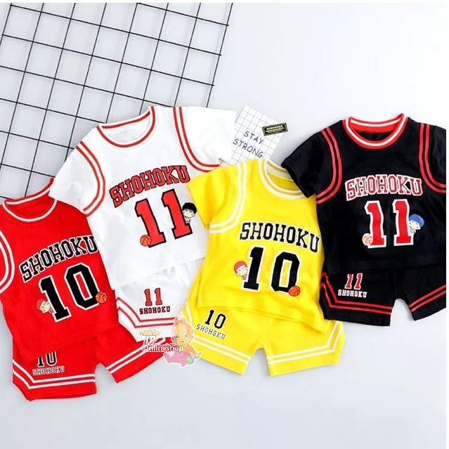 Setelan baju anak bayi pendek basket shohoku catton