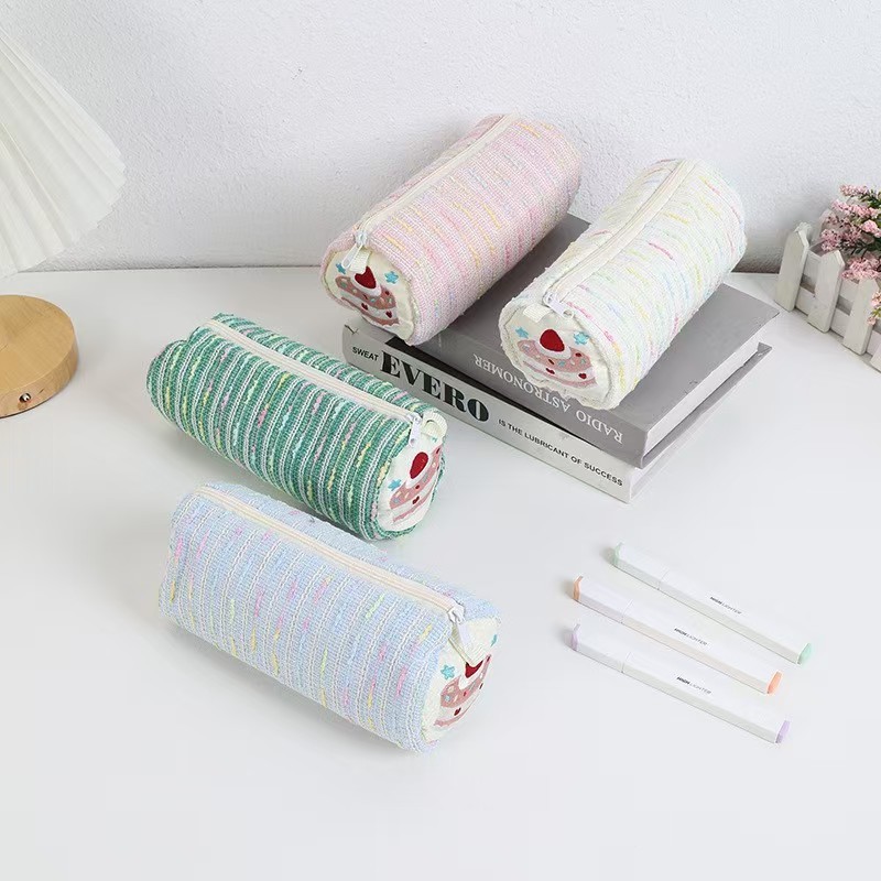

Cartoon Strawberry Cake Pen Bag Versatile Stationery Box Storage Bag Large Capacity Stationery Box