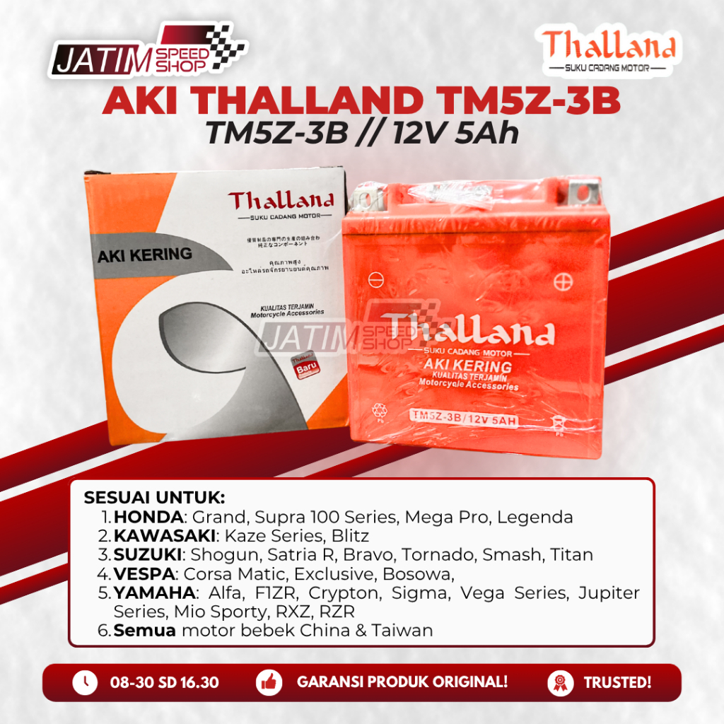 Thalland Aki Accu TM5Z-3B MTX5AL 5AL 12V 5Ah Aki Kering Untuk Grand Supra Kaze Blitz Shogun Satria R