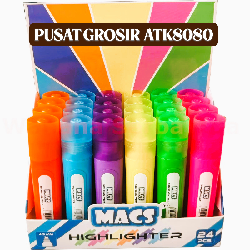 

[PGATK] JUAL 1 SET (6 WARNA) Highlighter Fluorescent MACS. HIGH QUALITY