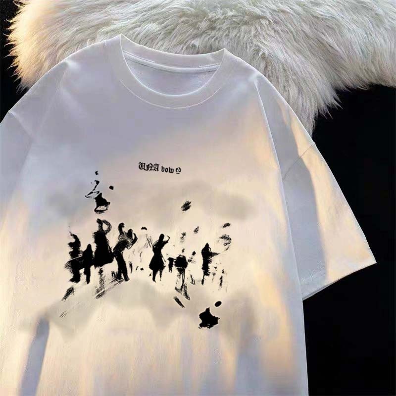 Pola abstrak kaos oversize wanita| T-Shirt 100% Cotton|Baju Atasan Wanita Terbaru|kaos korean style 