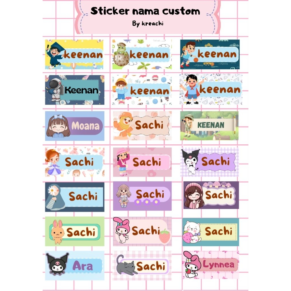 

sticker nama custom anti air