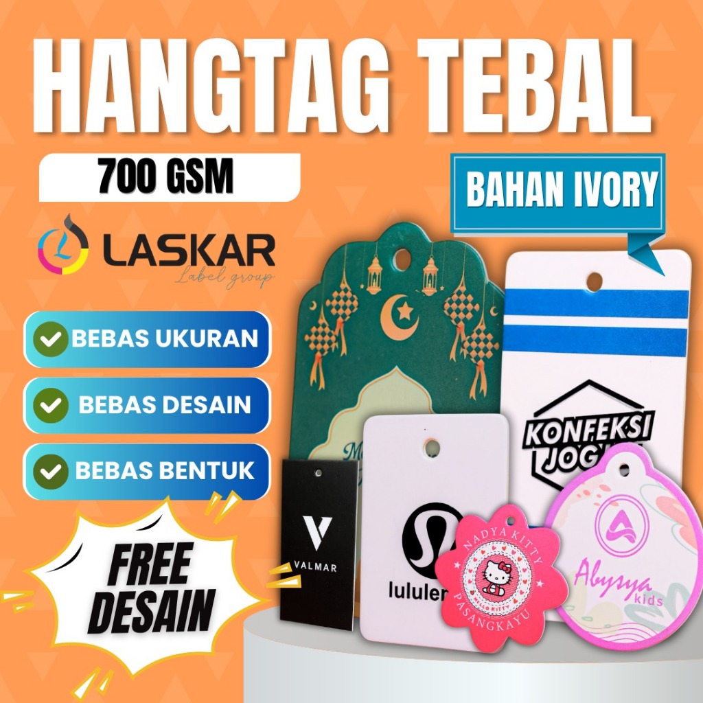

hang tag custom aesthetic nama sendiri label cetak hangtag baju accessories costume