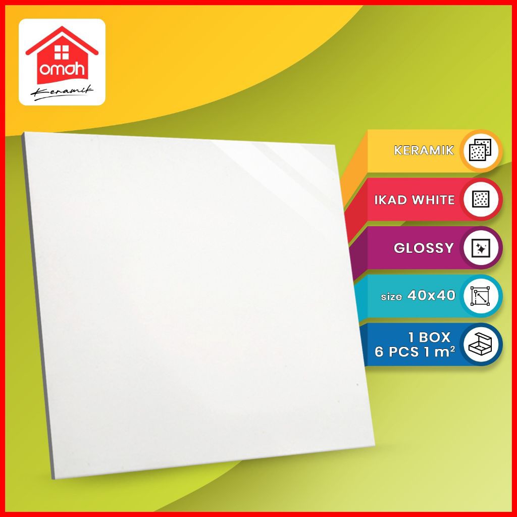 Keramik Lantai Kilap Ikad 40x40 Ikad Putih