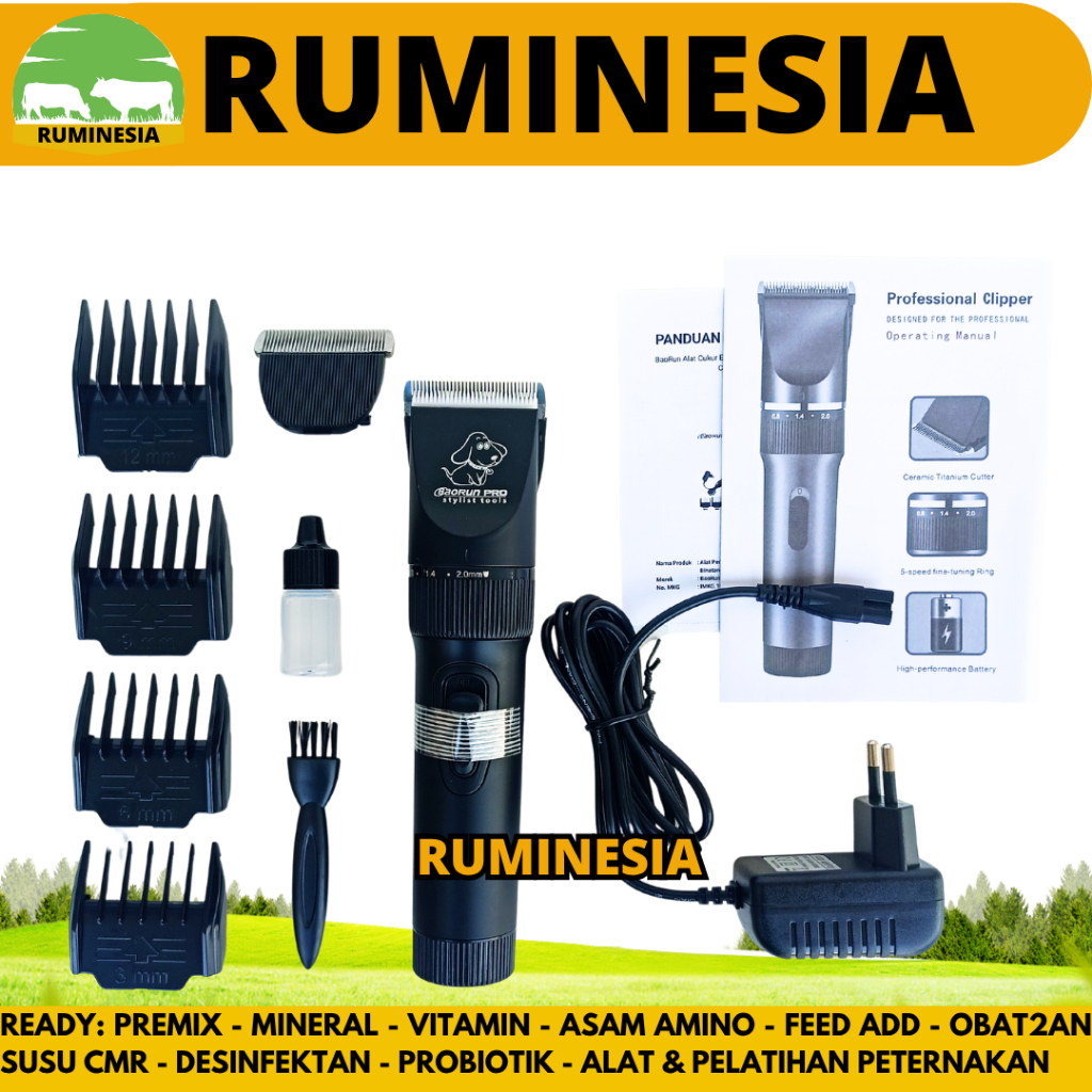 BAORUN P7 - Alat Cukur Hewan Elektrik untuk Bulu Domba - Mesin Cukur Domba Anjing Kucing Kambing