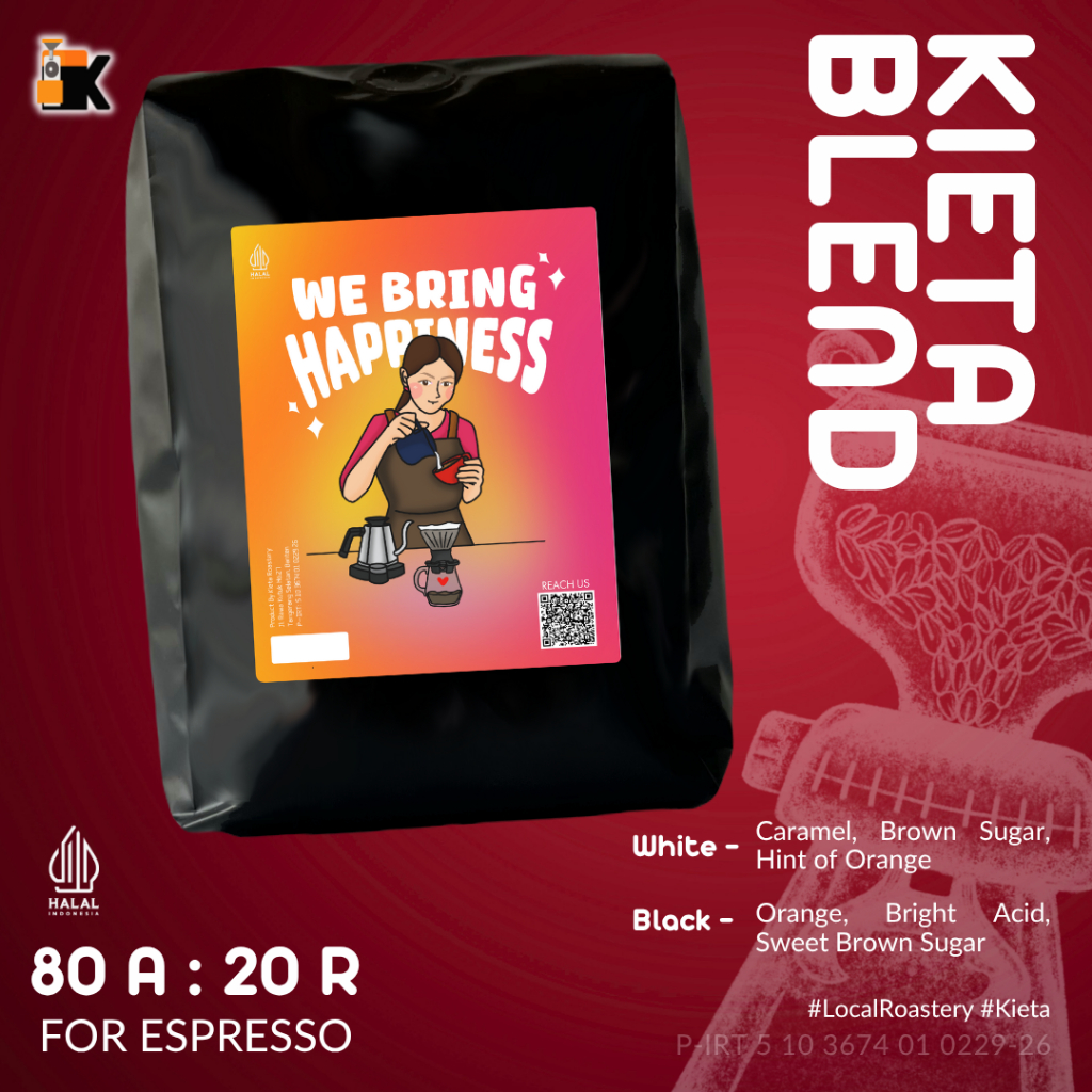 

Kieta Roastery - Biji Kopi Kieta Espresso Blend 80% Arabika 200g-1kg / Bubuk Arabica Roasted Coffee Bean