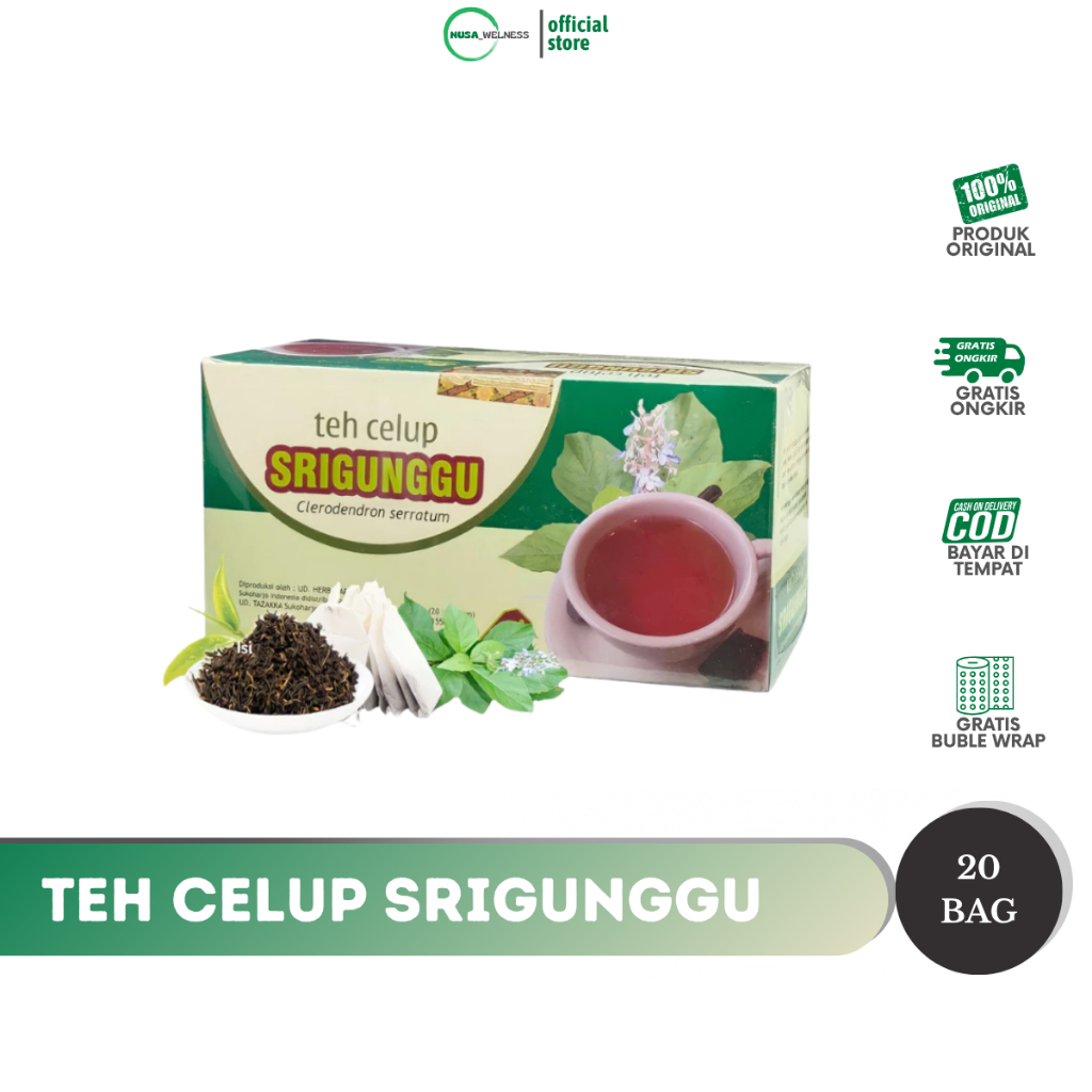 

TEH SRIGUNGGU OBAT BATUK SEBAGAI GURAH ALAMI – MELEGAKAN TENGGOROKAN | redakan batuk & asma | herbal alami BPOM | isi 20 kantong | bisa COD | original 100%