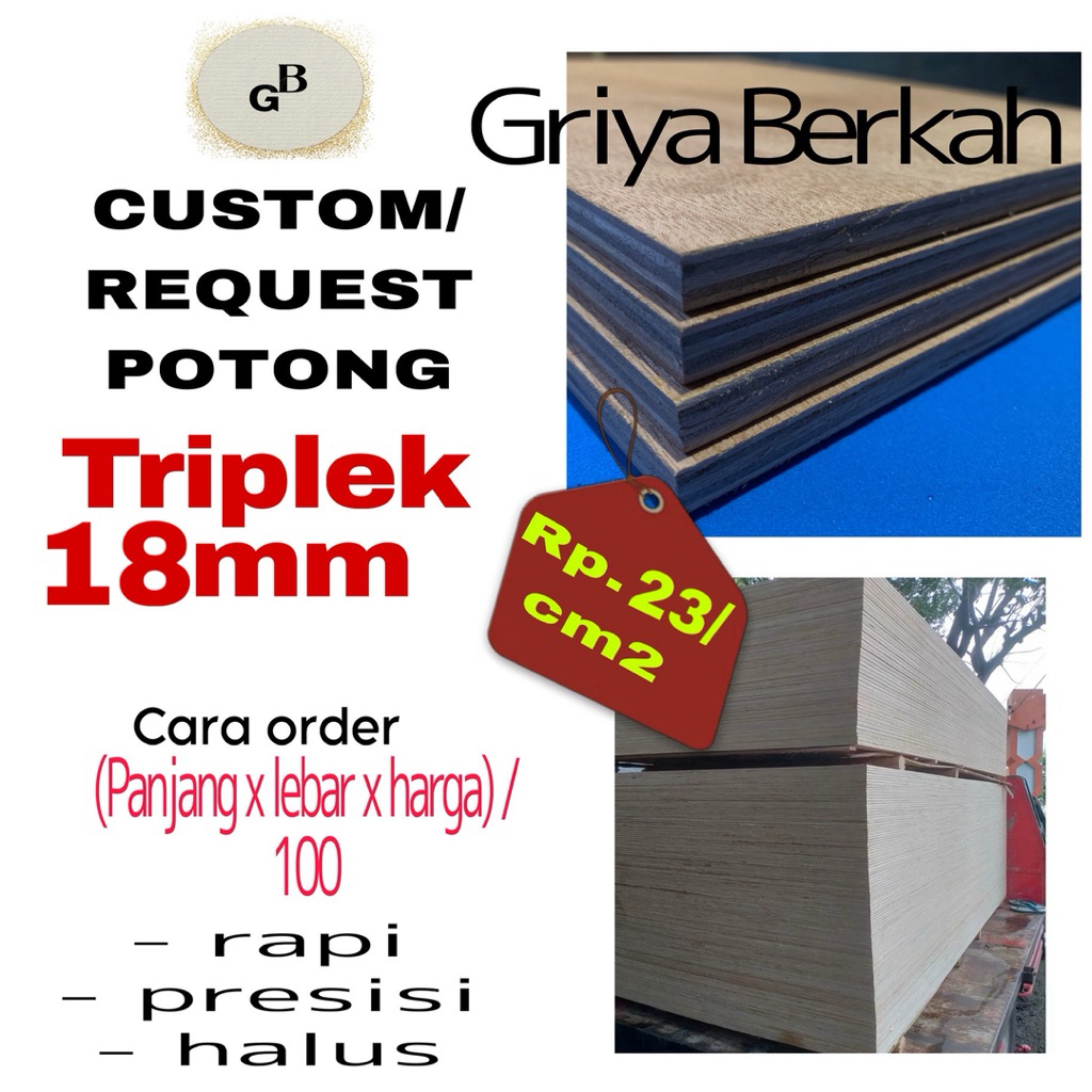 Triplek 18mm Custom Ukuran Presisi Tinggi