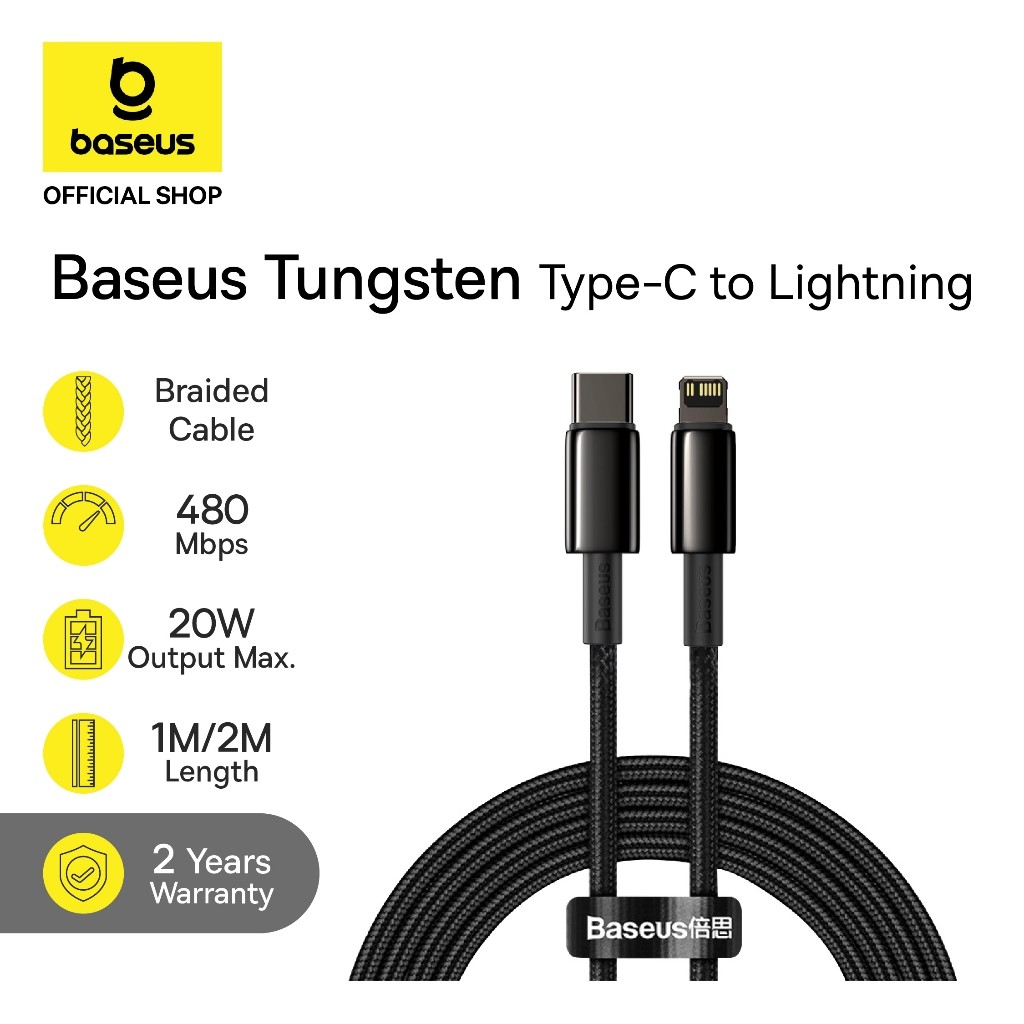 Baseus Tungsten Gold Fast Charging Data Cable Type-C to Lighting PD 20W
