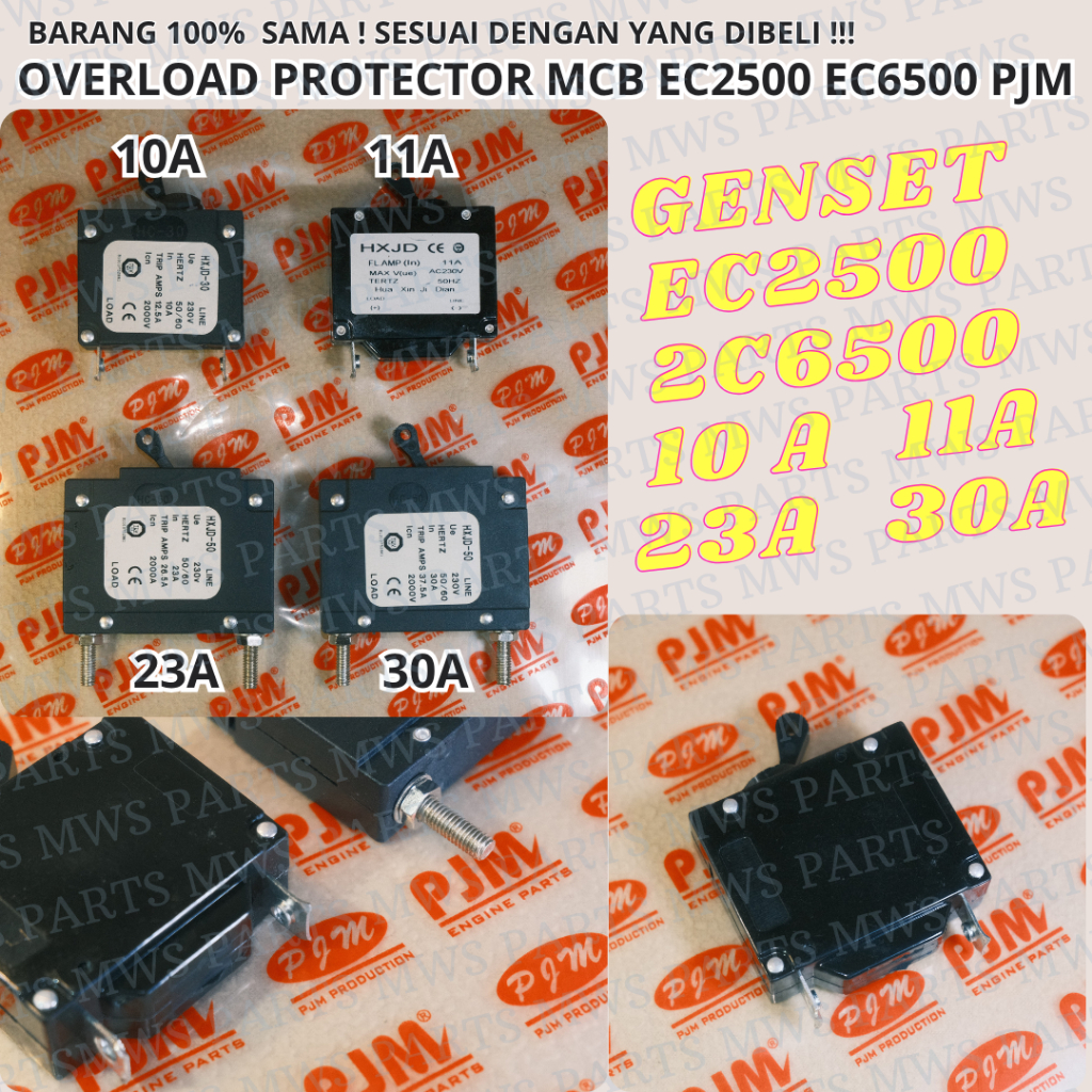 OVERLOAD PROTECTOR EC2500 EC6500 CIRCUIT BREAKER MCB OVER LOAD PROTEKTOR MAIN CIRCUIT BREAKER MESIN 