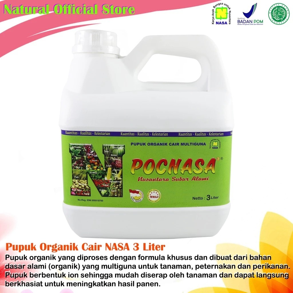 Poc Nasa 3 Liter Pupuk Organik Cair Nasa - Poc Nasa - Pupuk Organik Nasa - Kosmetik Online