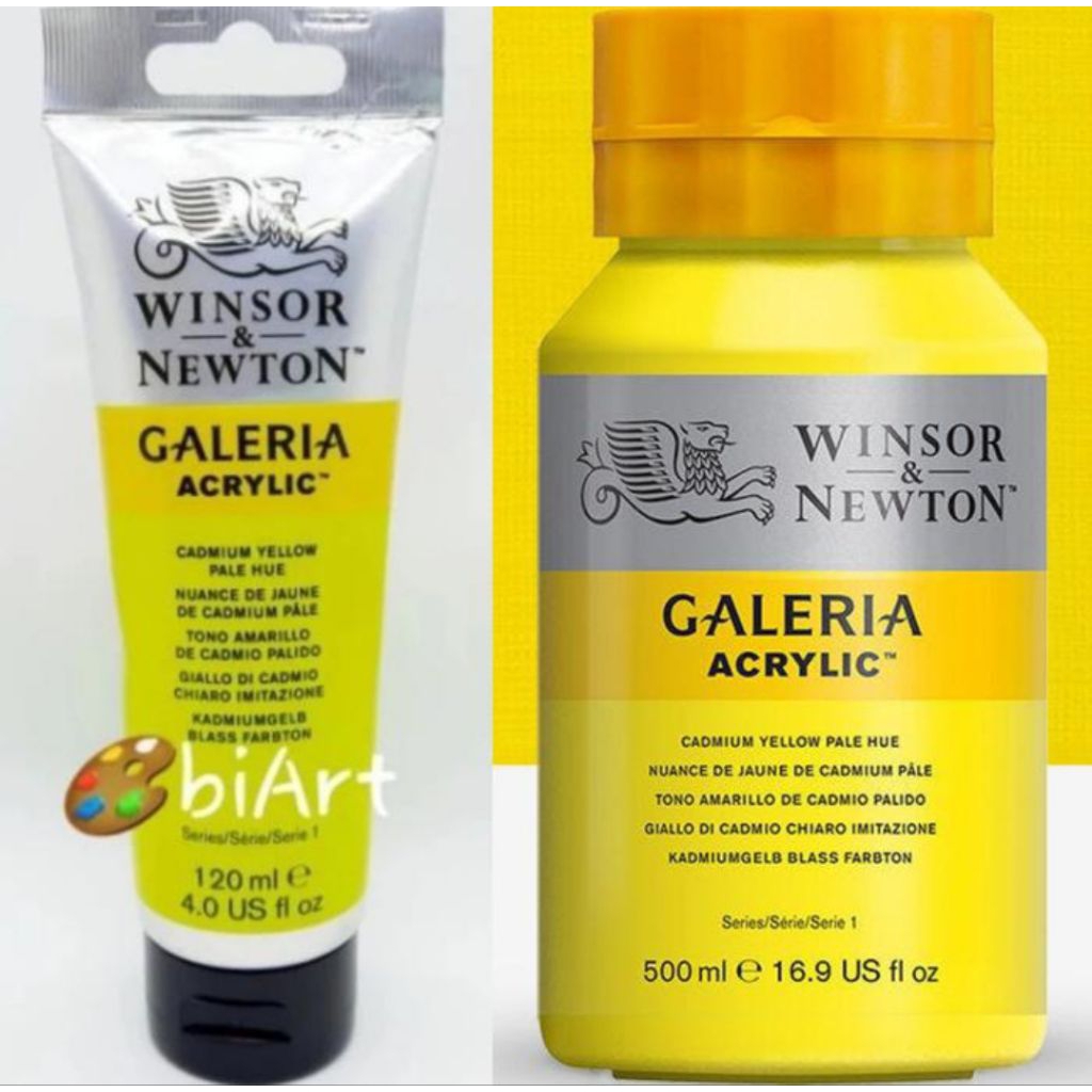 

Cat Akrilik Galeria Acrylic Colour 500ml / 120ml Cadmium Yellow Pale Hue Winsor & Newton