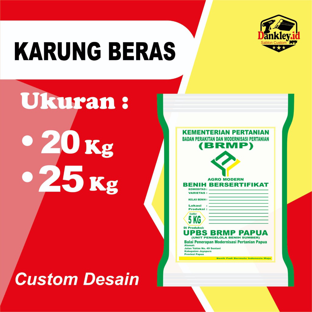 Sablon Karung Beras Custom 20 KG , 25 KG