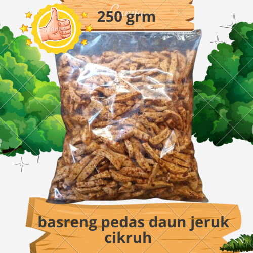 

basreng daun jeruk pedas cili oil kriuk renyah cikruh 250 grm