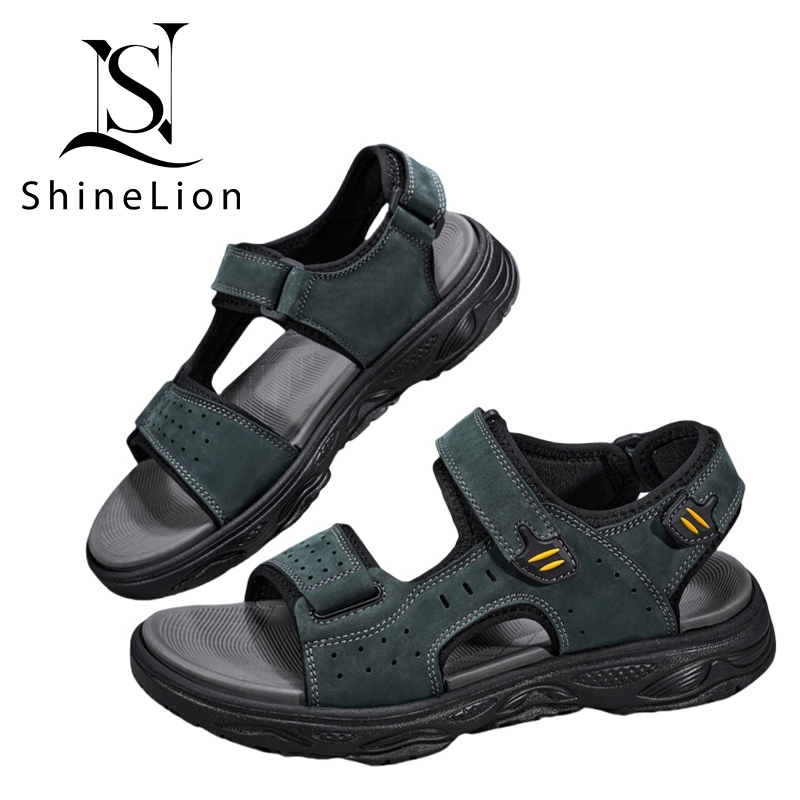 KP-2511 Sandal Pria Keren Original 100% Kulit Asli Nyaman Anti Slip Bernapas Sepatu Sandal Gunung Pr
