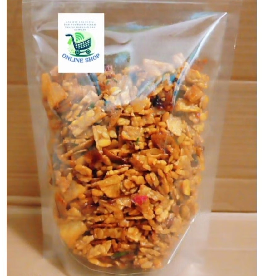 

tempe kering mix kentang pedas manis 250 g