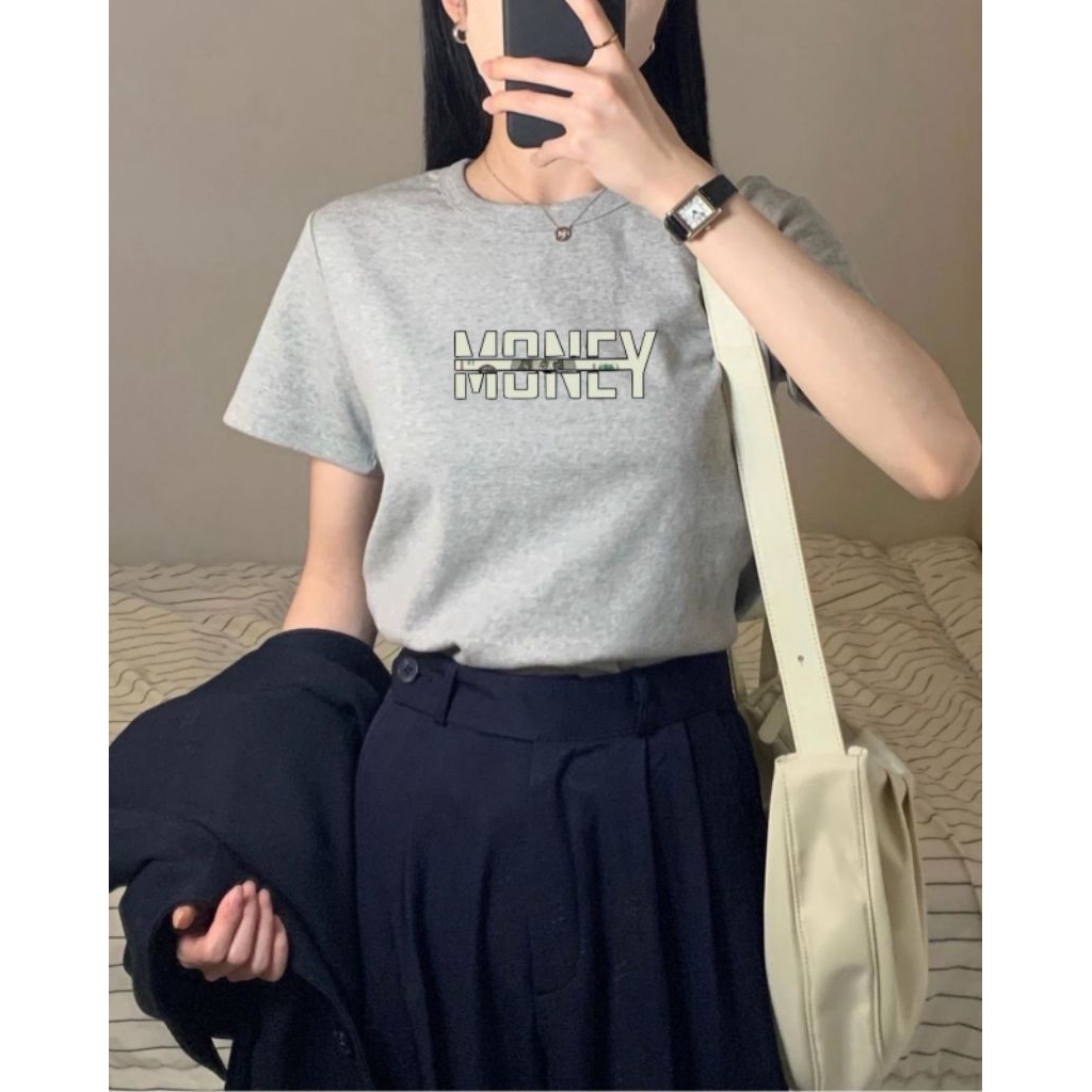 Kaos Wanita Money Kaos Cewek Lengan Pendek Oversize Distro