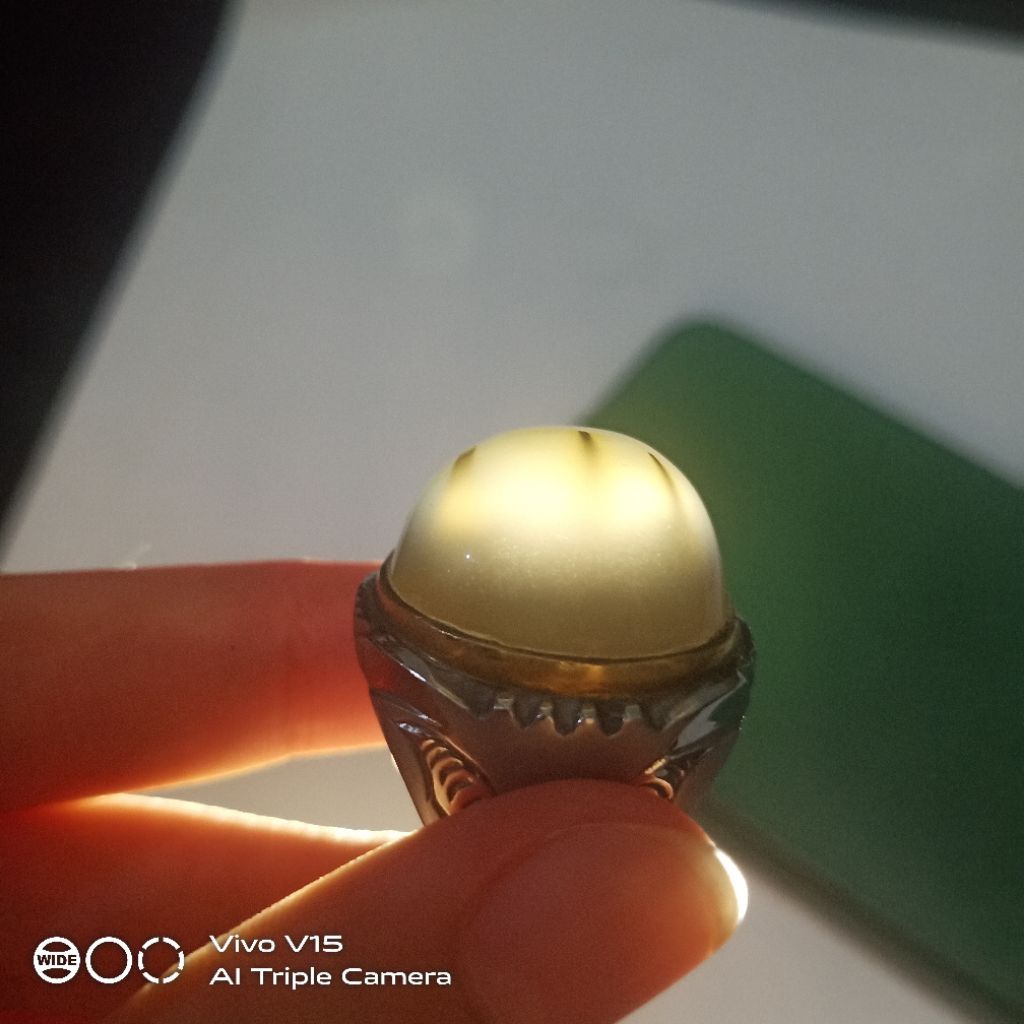 Cincin Batu Akik Cimpago Biru Saga Kuning 3 (tiga)