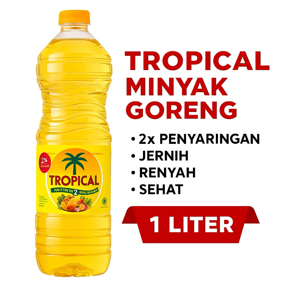 

Tropical Minyak Goreng 1 Liter – Jernih, Renyah, Sehat!