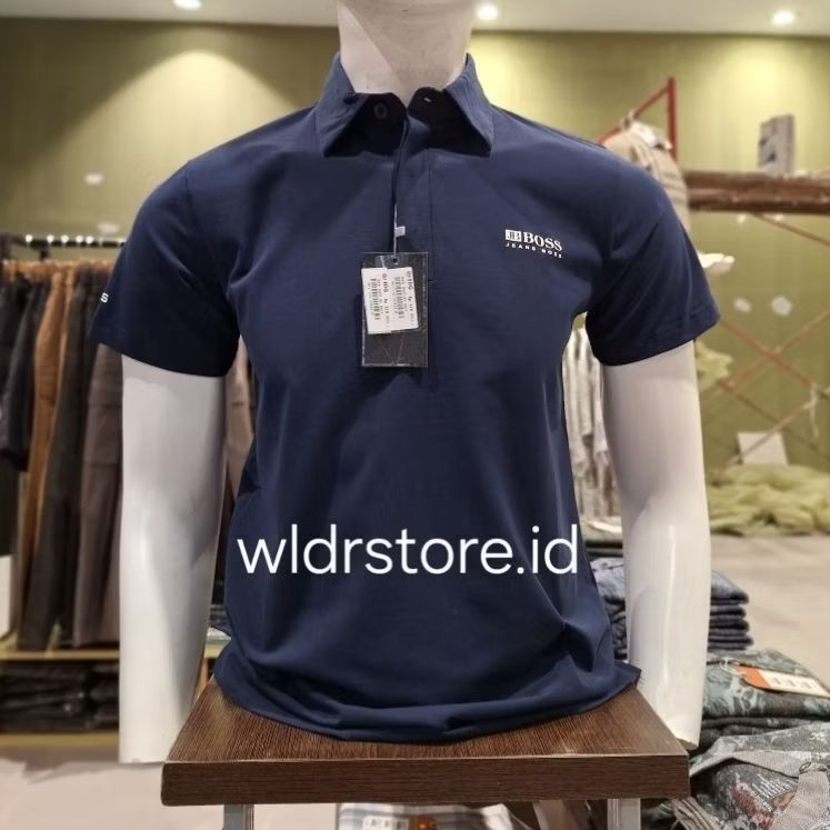 KAOS WANGKI PRIA JB BOSS ORIGINAL LENGAN PENDEK SLIMFIT STRECH JBKB9000 NAVY