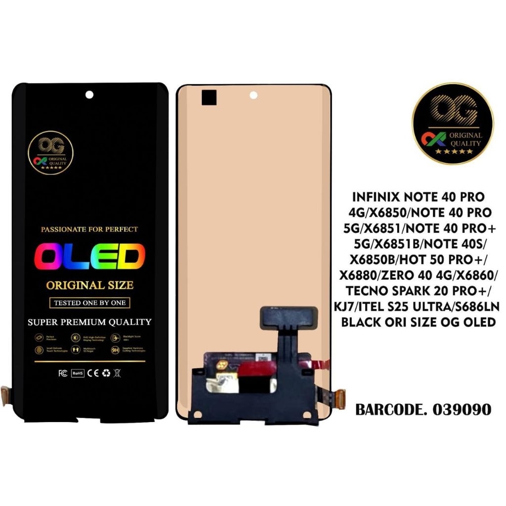 LCD INFINIX NOTE 40 PRO 4G / X6850 / NOTE 40 PRO PLUS 5G / X6851B / NOTE 40S / X6850B / HOT 50 PRO P
