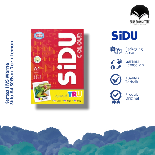 

Kertas HVS Warna Sidu A4 80Gsm Deep Lemon 50 Sheets
