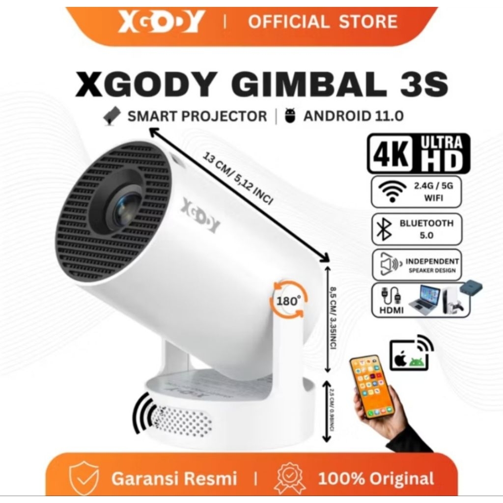 XGODY Gimbal 3S Smart Protektor LCD Android 11 720P