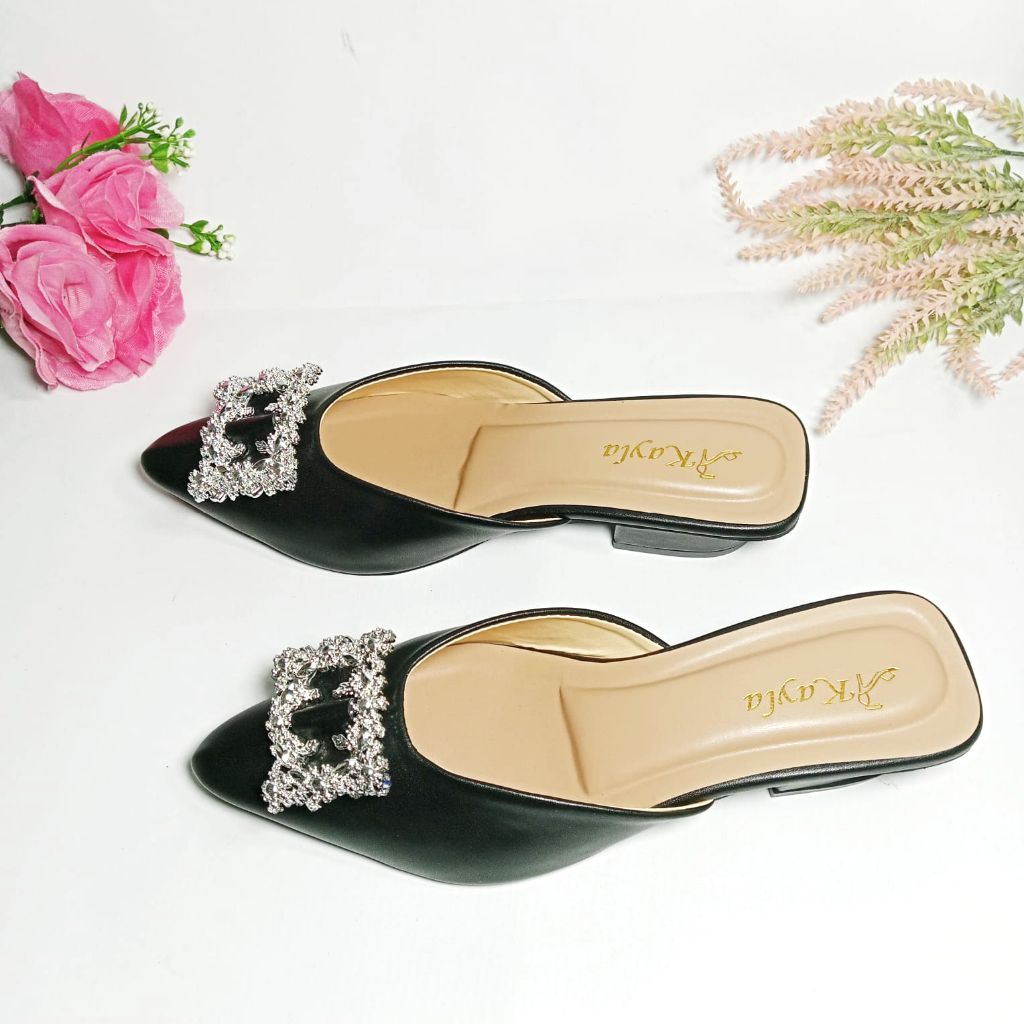 Sandal wanita hak 3cm sandal selop wanita sandal wanita terbaru kekinian