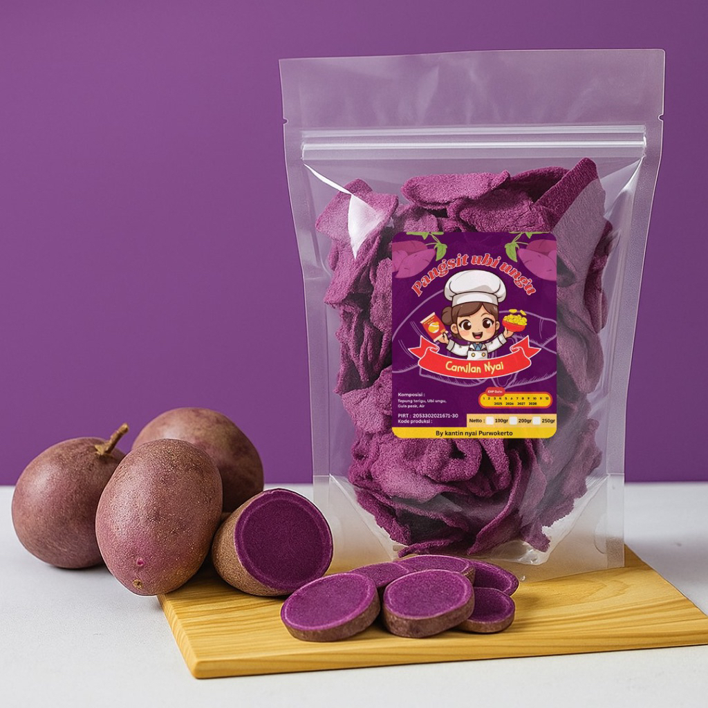 

Pangsit Ubi ungu | Keripik sehat camilan keluarga