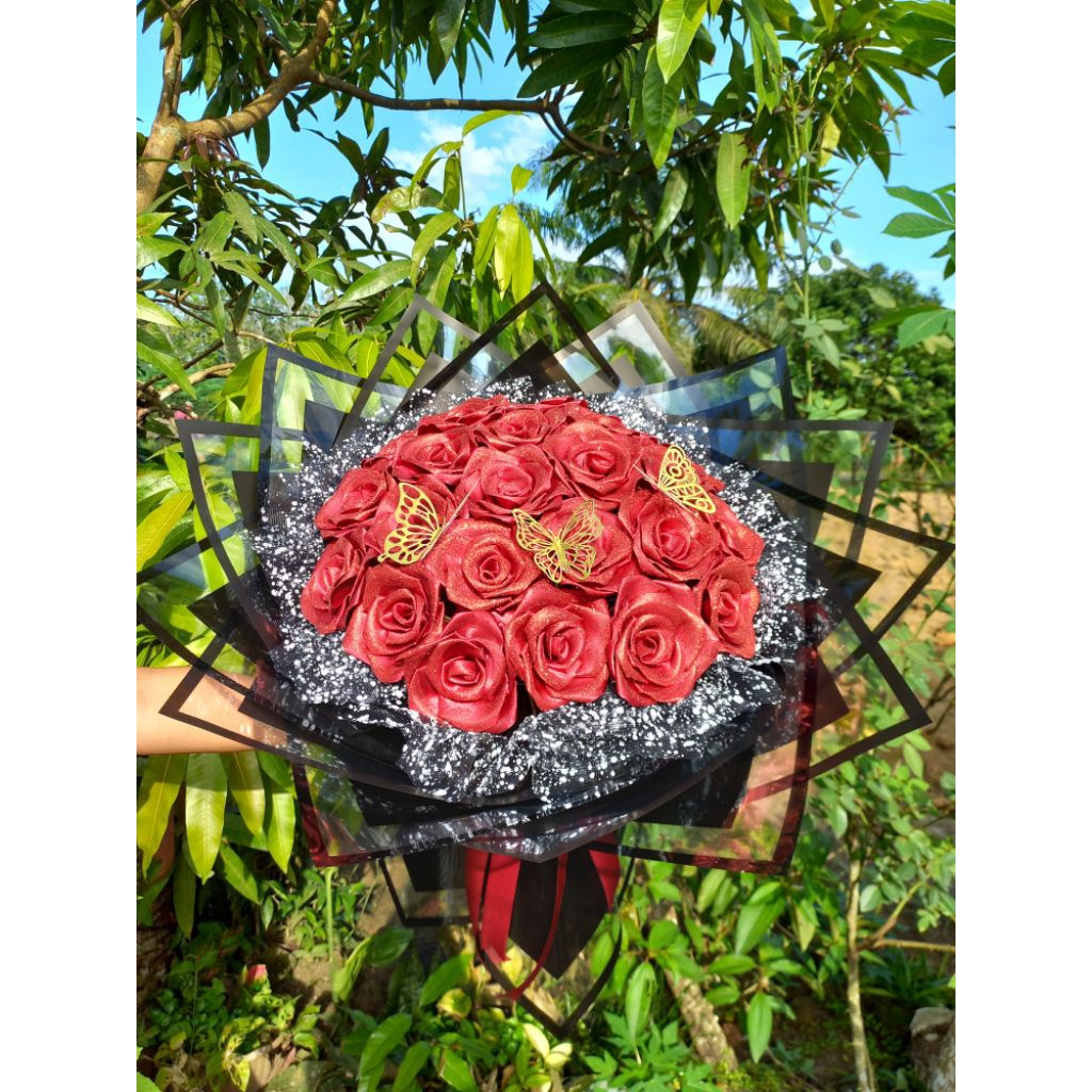 bunga satin 25 tangkai besar