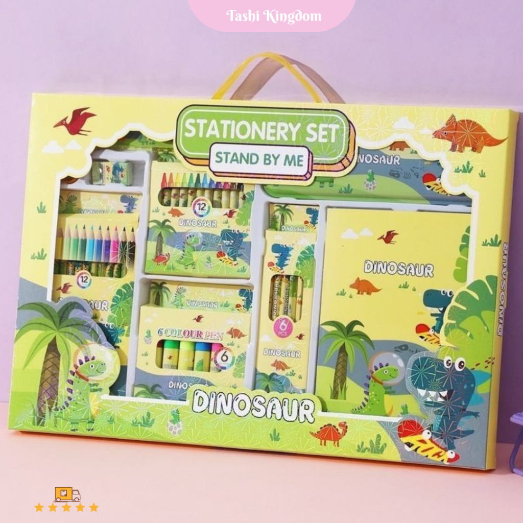 

Stationary Gift / Alat tulis set mewarnai Dino/sanrio/Kuromi pensil warna crayon hadiah anak