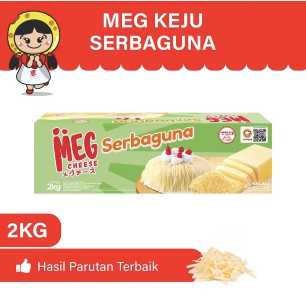 

Meg Keju Serbaguna 2 kg Keju Cheddar Olahan
