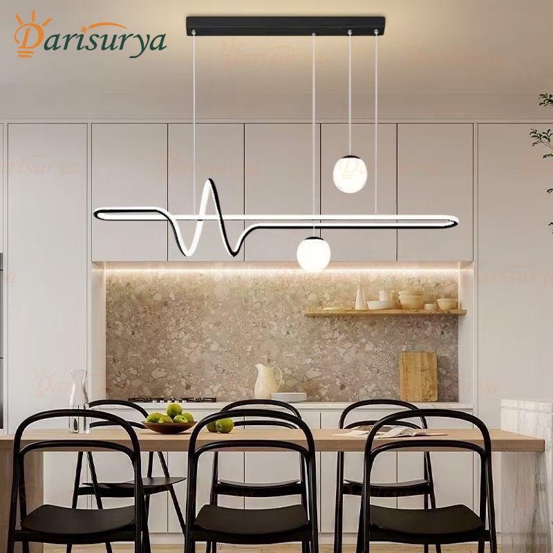 Lampu Gantung Minimalis Restoran Modern Lampu Gantung Meja Makan/ Bar /Cafe 3 Warna Led 7 kepala AMG