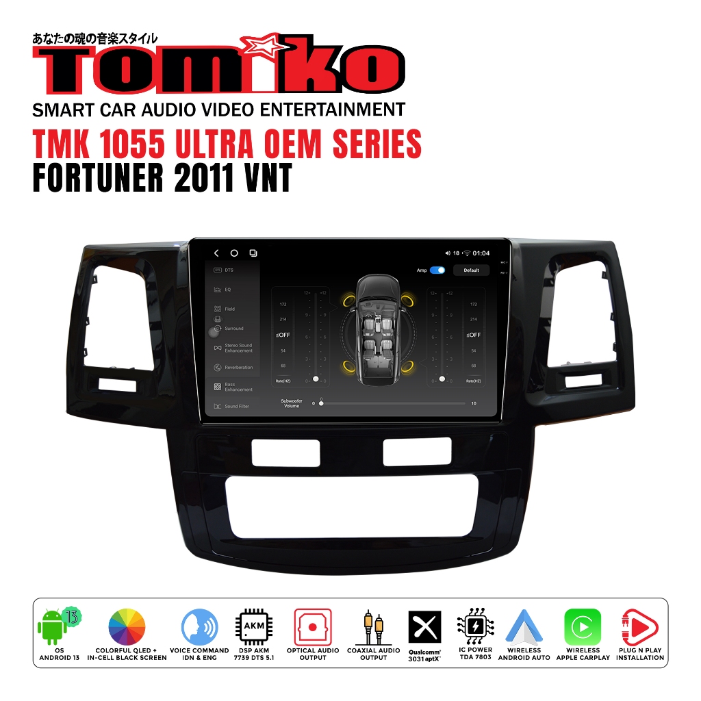 Tomiko - TMK 1055 Ultra OEM Headunit Android for Fortuner 2011