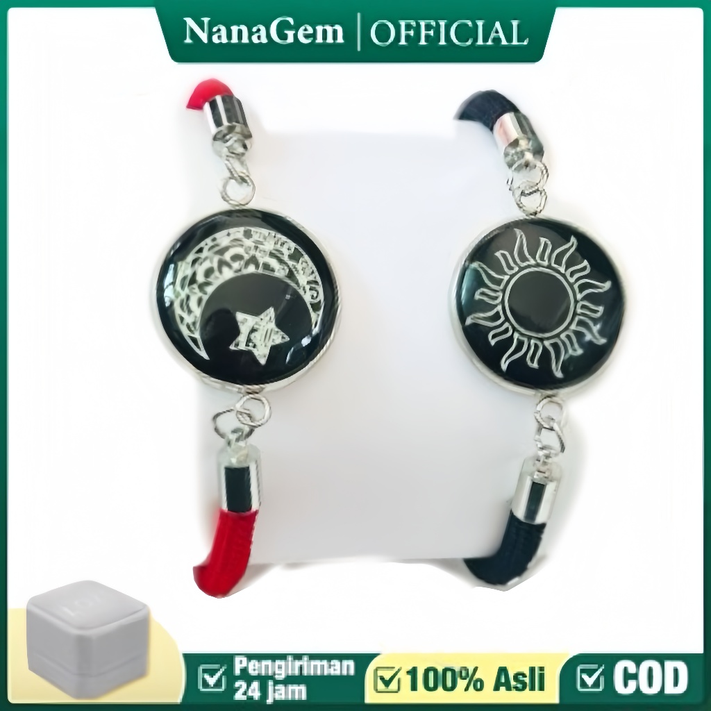 【Beli 1 Gratis 1】Gelang Couple Pasangan Glow in the Dark Bintang Bulan Titanium Matahari Dan Bintang