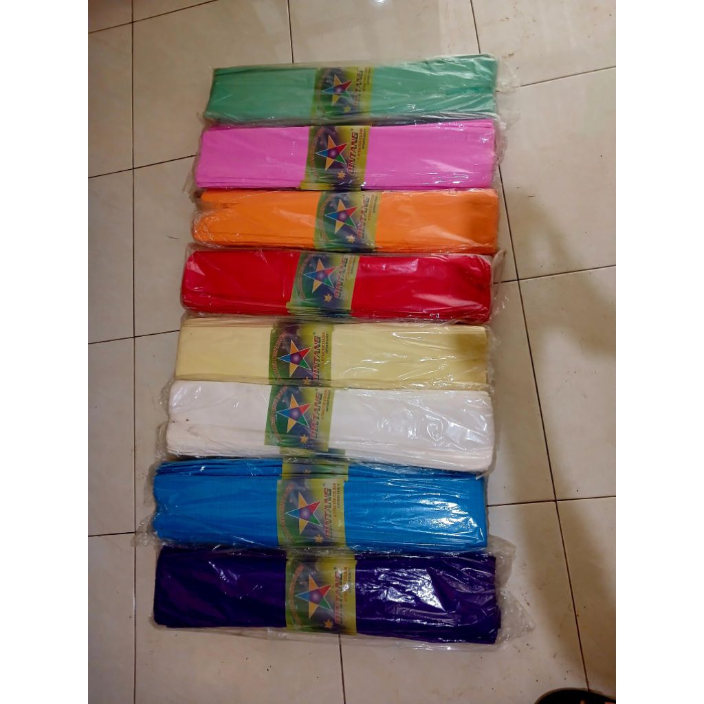 

(DAPAT 1 LEMBAR) Kertas KREP STAP LEMBARAN Crape Crepe Klobot Star Warna Warni Dekorasi rumahan merk bintang