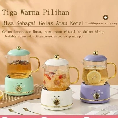 Teko Listrik Pemanas Air Listrik Mini Transparan Portabel Teko Listrik Multifungsi Tea Pot Termos